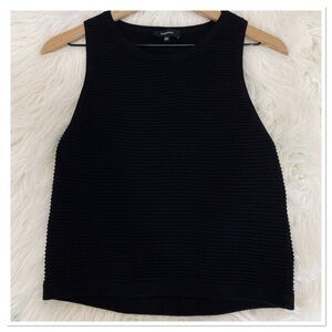 Aritzia Babaton Sculpt Knit Ribbed Stretch Top Sleeveless  Black Size Small